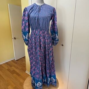 Floral Blue and Pink Women's Dress by Milli size XL